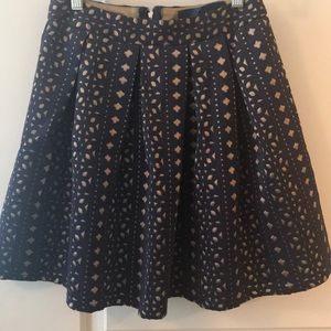 Perfect navy and gold pleated boutique skirt